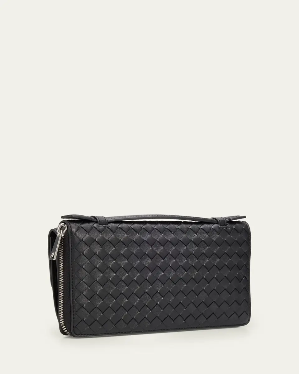 Bottega Veneta Men's Intrecciato Piccolo Top-Handle Leather Organizer | Thumbnail 3 Bottega Veneta Men's Intrecciato Piccolo Top-Handle Leather Organizer | Thumbnail 3