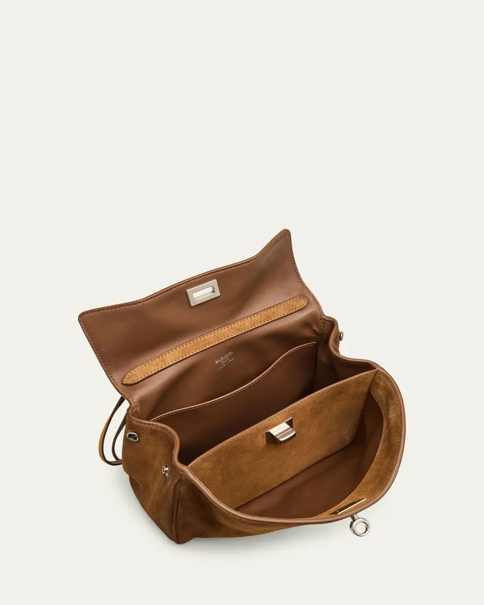 Balenciaga Rodeo Mini Smooth Suede Top-Handle Bag | Thumbnail 4