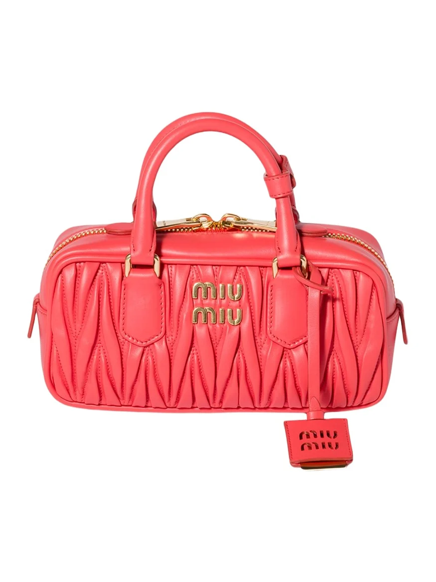 Miu Miu Zip Quilted Leather Top-Handle Bag