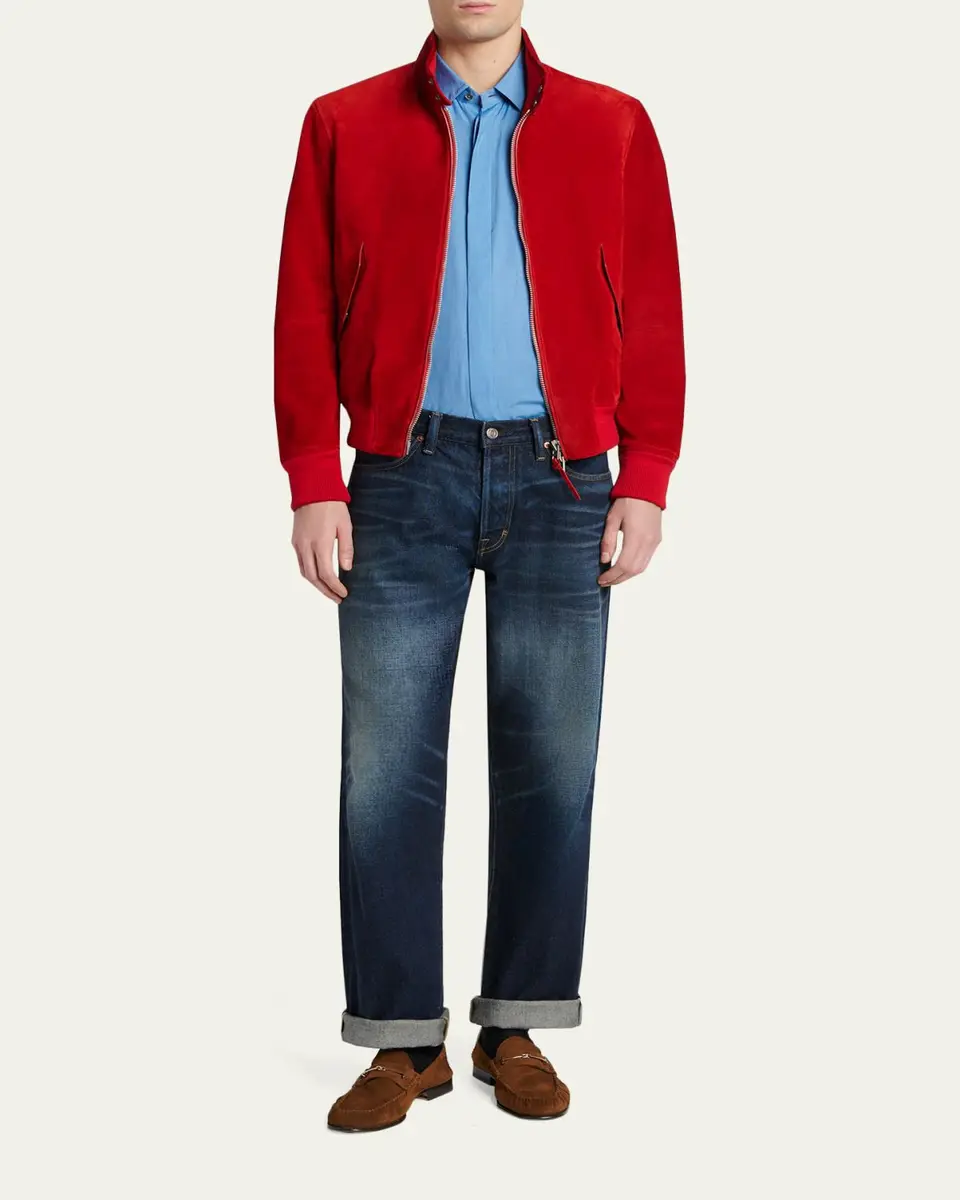 Tom Ford Men's Cotton and Silk Washed Twill Sport Shirt | Thumbnail 2 Tom Ford Men's Cotton and Silk Washed Twill Sport Shirt | Thumbnail 2