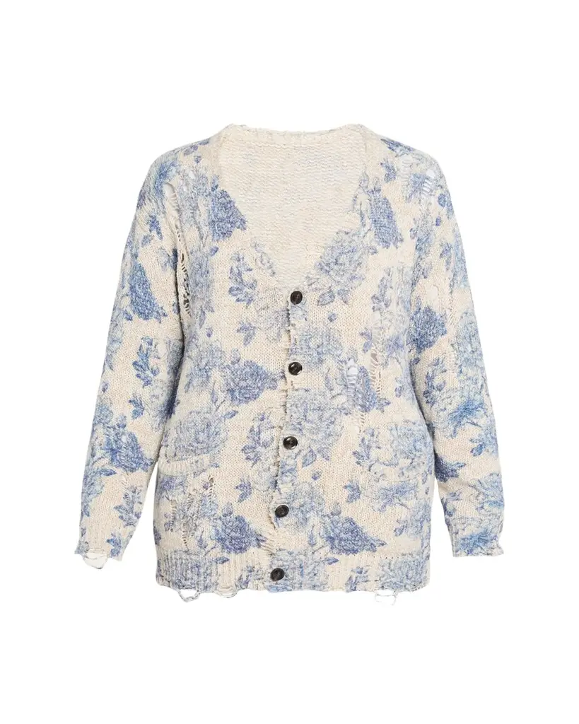 R13 Printed Boyfriend Cardigan | Image 1 R13 Printed Boyfriend Cardigan | Image 1