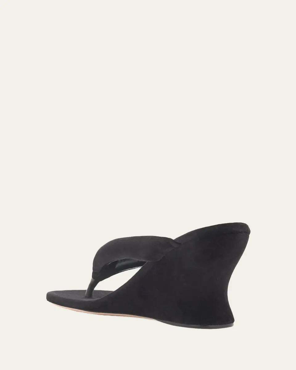 Balenciaga 90mm Gaeta Velvet Wedge Thong Sandals | Thumbnail 2 Balenciaga 90mm Gaeta Velvet Wedge Thong Sandals | Thumbnail 2