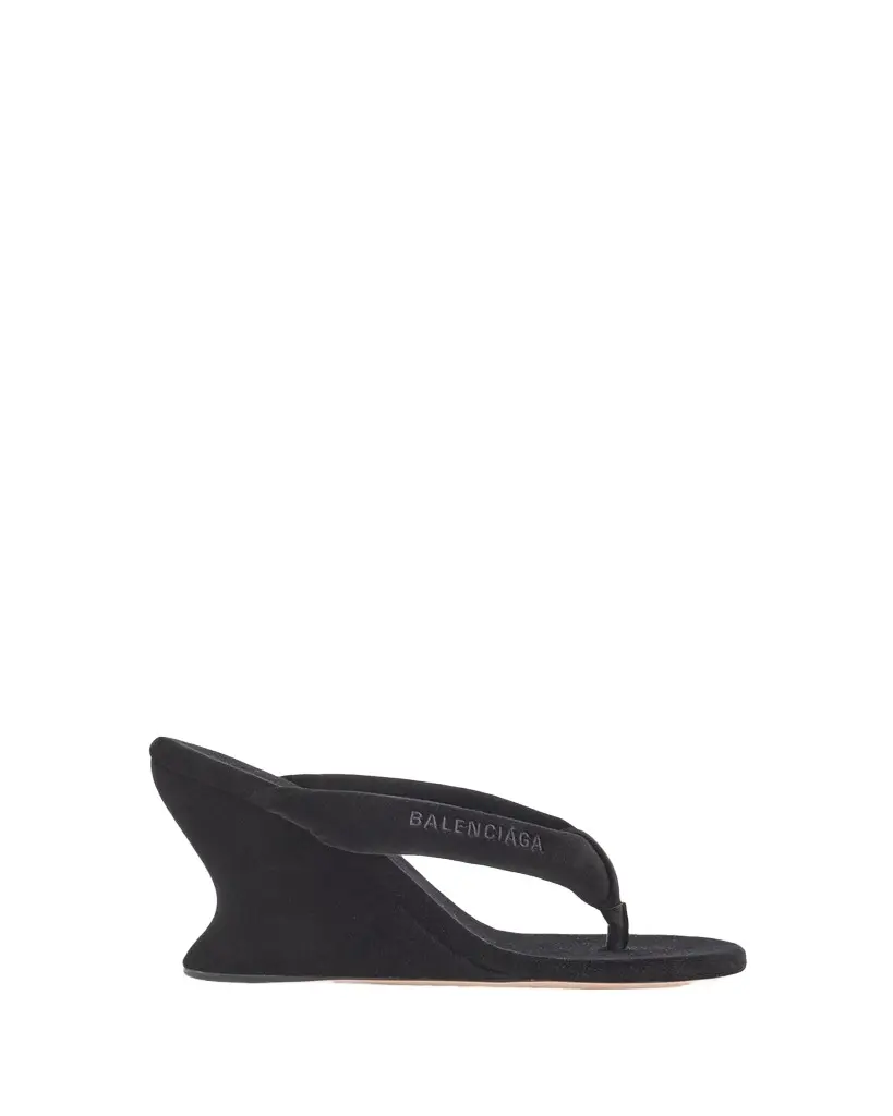 90mm Gaeta Velvet Wedge Thong Sandals 90mm Gaeta Velvet Wedge Thong Sandals