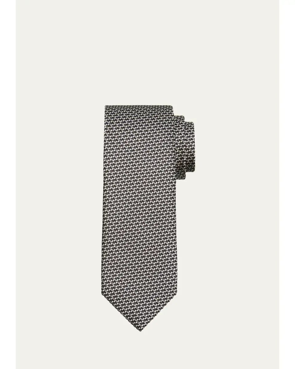 Tom Ford Men's Linen Jacquard Tie | Thumbnail 4