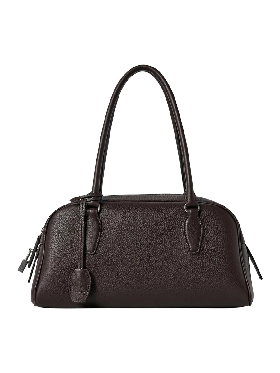 The Row India East-West Leather Bowling Shoulder Bag