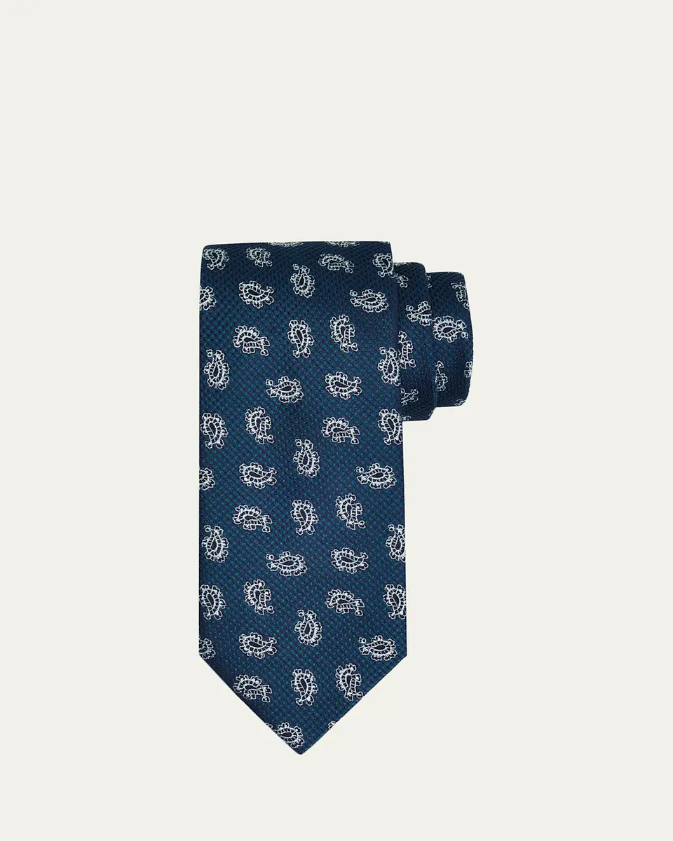 Brioni Men's Silk Paisley Jacquard Tie | Thumbnail 3 Brioni Men's Silk Paisley Jacquard Tie | Thumbnail 3