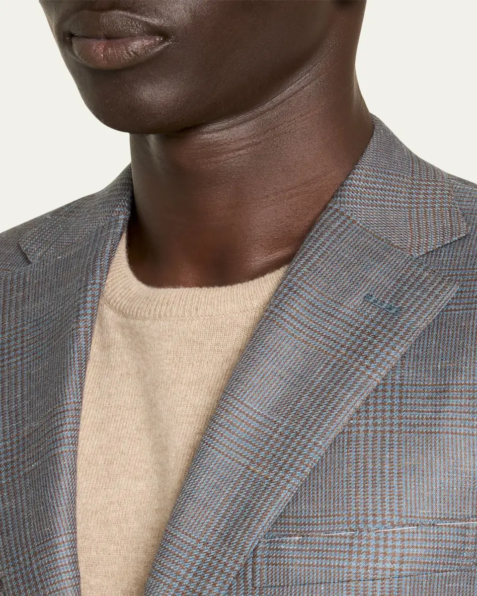 Brioni Men's Prince of Wales Single-Breasted Sport Coat | Thumbnail 5