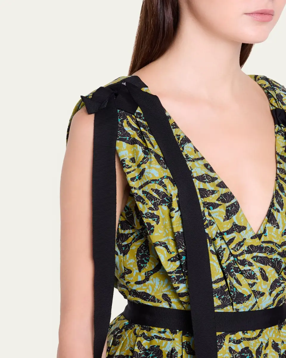 Ulla Johnson Karina Sleeveless Floral Cotton Bow Midi Dress | Thumbnail 5 Ulla Johnson Karina Sleeveless Floral Cotton Bow Midi Dress | Thumbnail 5