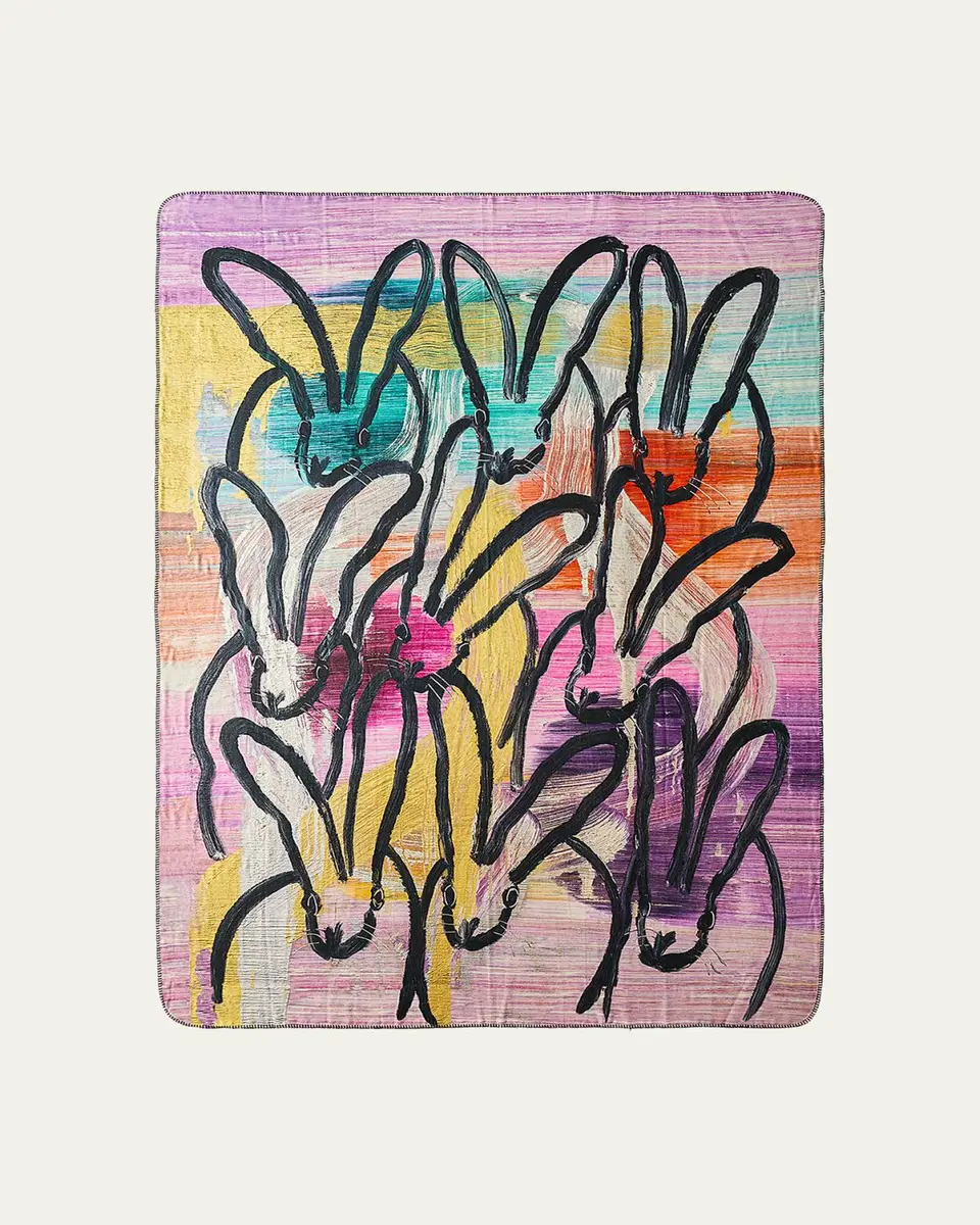 Hunt Slonem Best Bunnies Reversible Throw Blanket, 60" x 80" | Thumbnail 3 Hunt Slonem Best Bunnies Reversible Throw Blanket, 60" x 80" | Thumbnail 3