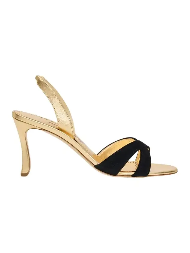 90mm Callydra Mixed Leather Slingback Sandals 90mm Callydra Mixed Leather Slingback Sandals