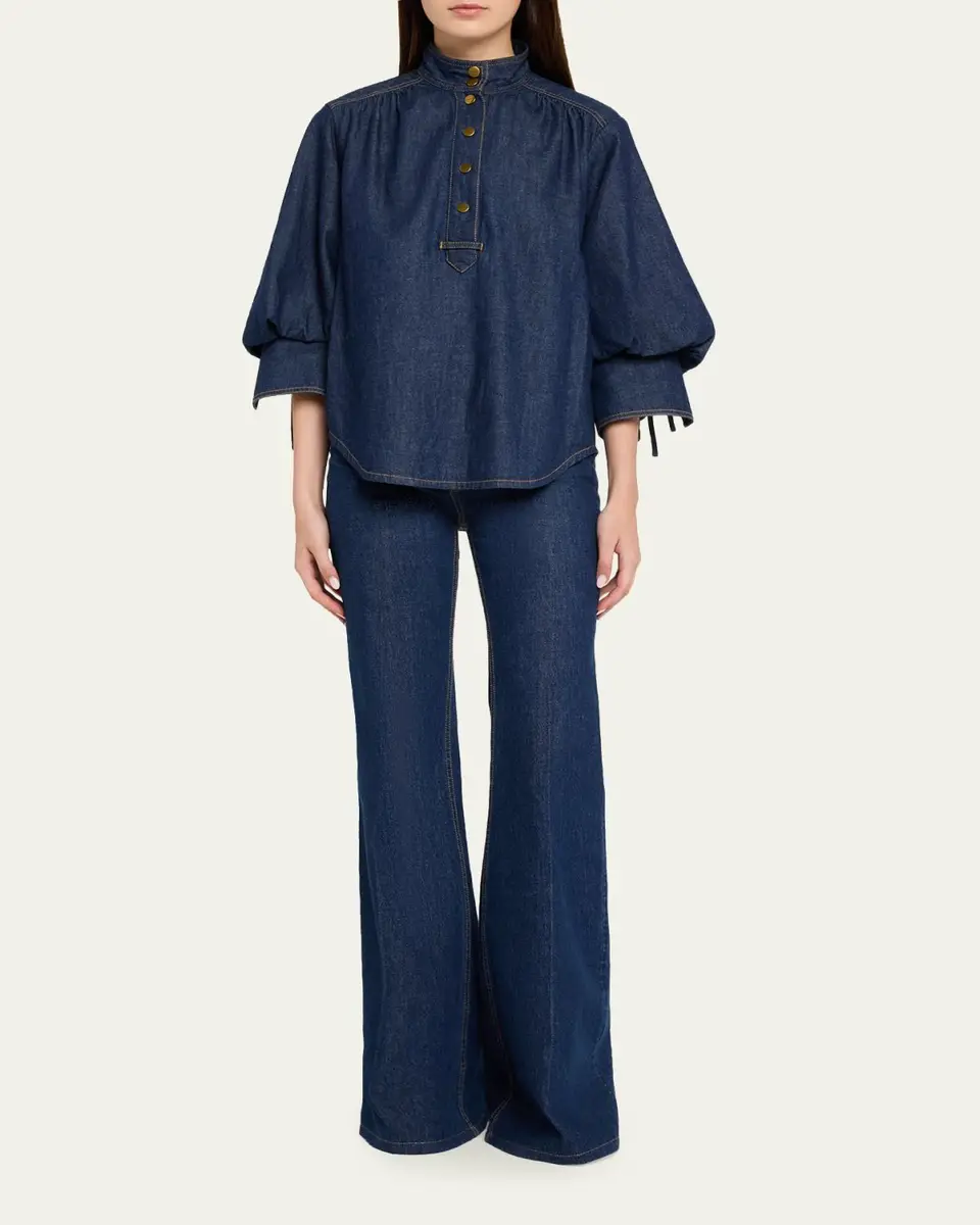 Zimmermann Denim Billow Shirt | Thumbnail 2 Zimmermann Denim Billow Shirt | Thumbnail 2