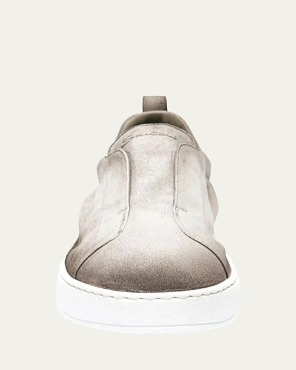 Santoni Men's Victory Logo Suede Slip-On Sneakers | Thumbnail 6 Santoni Men's Victory Logo Suede Slip-On Sneakers | Thumbnail 6