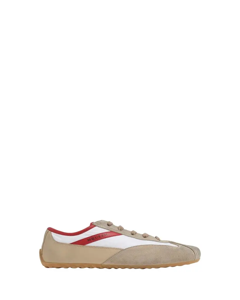 Alexander McQueen Men's Boxe Suede, Nylon, & Leather Low-Top Sneakers | Image 1 Alexander McQueen Men's Boxe Suede, Nylon, & Leather Low-Top Sneakers | Image 1