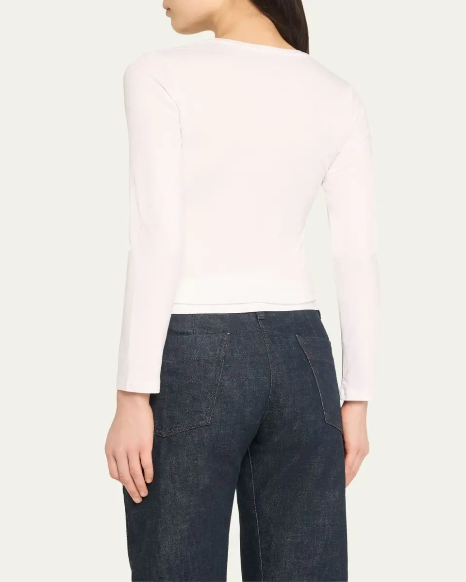 MAJESTIC FILATURES Soft Touch Long-Sleeve V-Neck Tee | Thumbnail 3