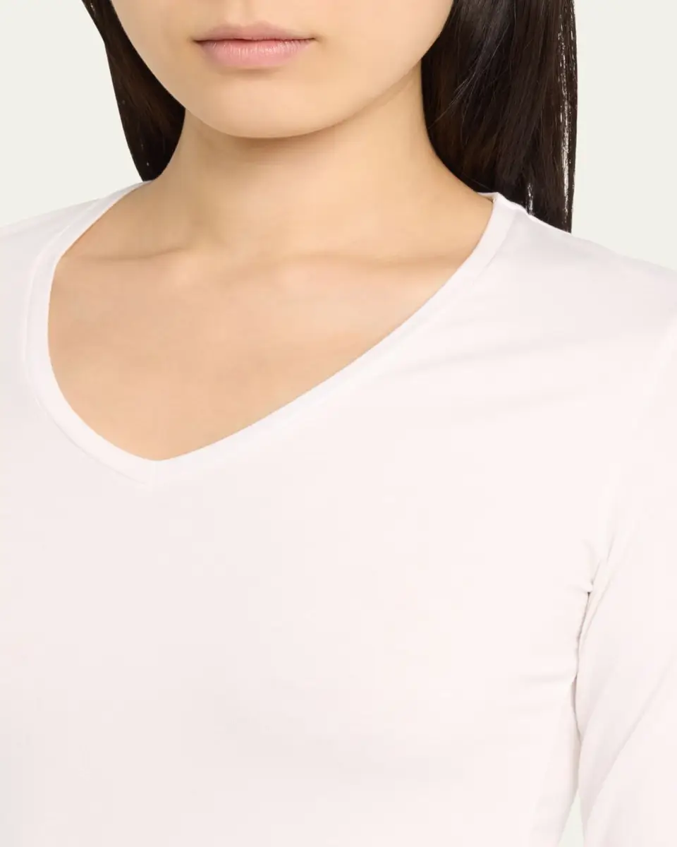 MAJESTIC FILATURES Soft Touch Long-Sleeve V-Neck Tee | Thumbnail 5