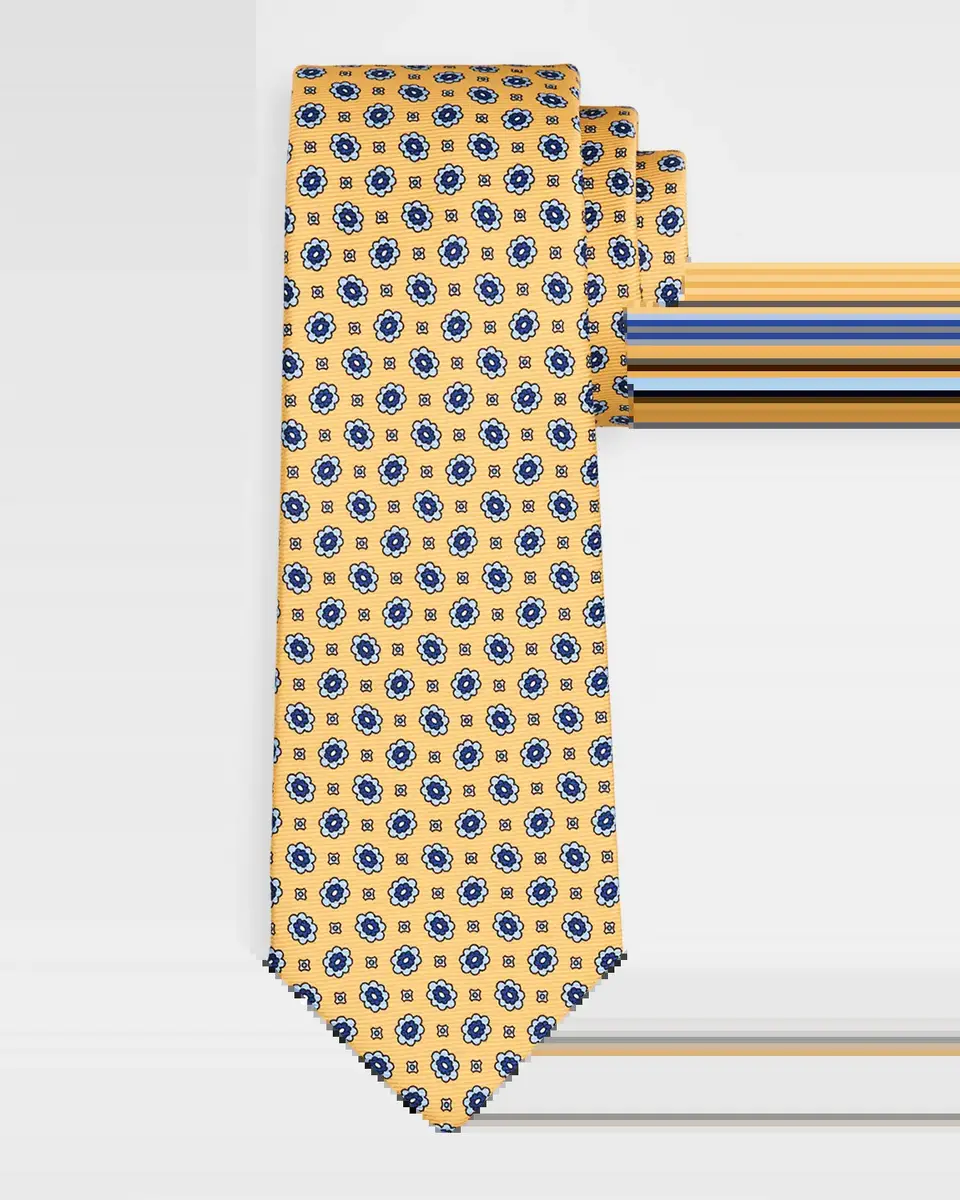 Kiton Men's Silk Micro-Floral 7-Fold Tie | Thumbnail 2 Kiton Men's Silk Micro-Floral 7-Fold Tie | Thumbnail 2