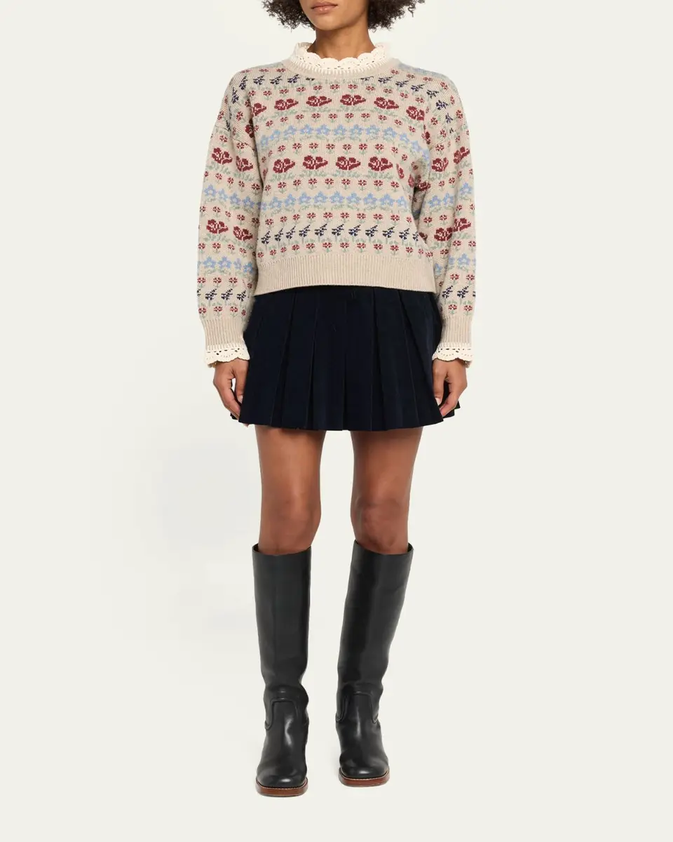 Sea Preston Crochet-Trim Fair Isle Sweater | Thumbnail 2 Sea Preston Crochet-Trim Fair Isle Sweater | Thumbnail 2