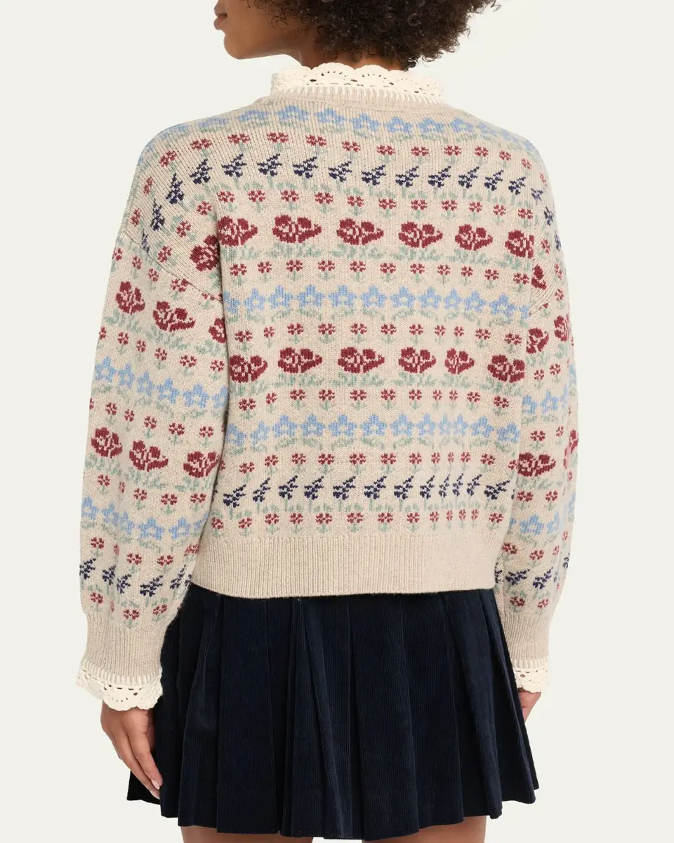 Sea Preston Crochet-Trim Fair Isle Sweater | Thumbnail 3 Sea Preston Crochet-Trim Fair Isle Sweater | Thumbnail 3