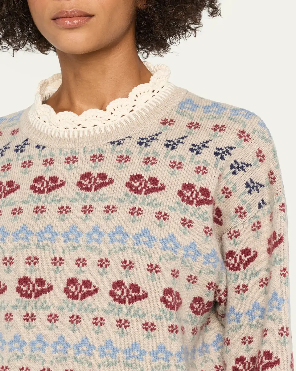 Sea Preston Crochet-Trim Fair Isle Sweater | Thumbnail 5 Sea Preston Crochet-Trim Fair Isle Sweater | Thumbnail 5