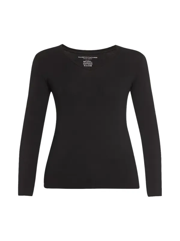 Soft Touch Long-Sleeve V-Neck Tee