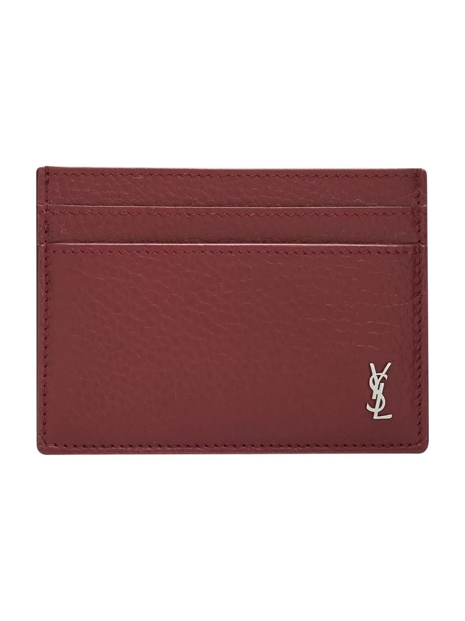 Saint Laurent Men's Cassandre Leather Card Holder