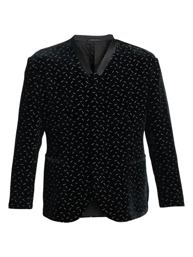 Men's Stamped Silk-Blend Velvet Blazer Men's Stamped Silk-Blend Velvet Blazer