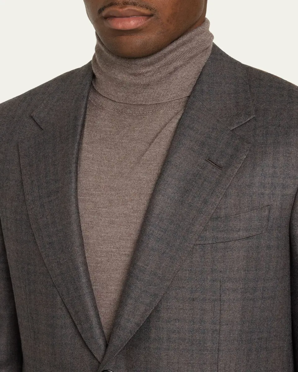 Zegna Men's Cashmere and Silk Plaid Sport Coat | Thumbnail 10 Zegna Men's Cashmere and Silk Plaid Sport Coat | Thumbnail 10