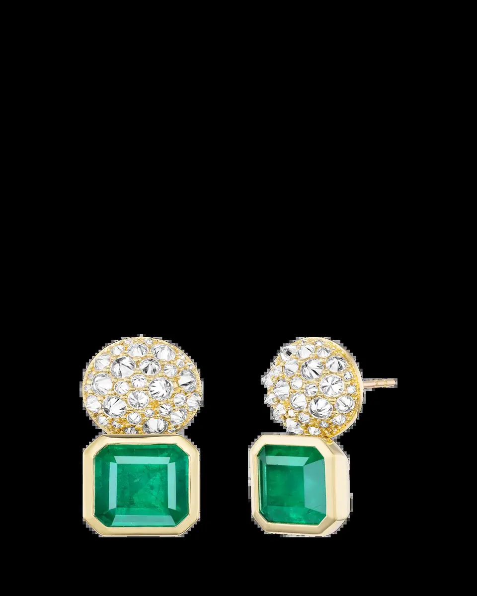 Emily P. Wheeler Emerald Spike Stud Earrings with Diamonds | Thumbnail 2 Emily P. Wheeler Emerald Spike Stud Earrings with Diamonds | Thumbnail 2
