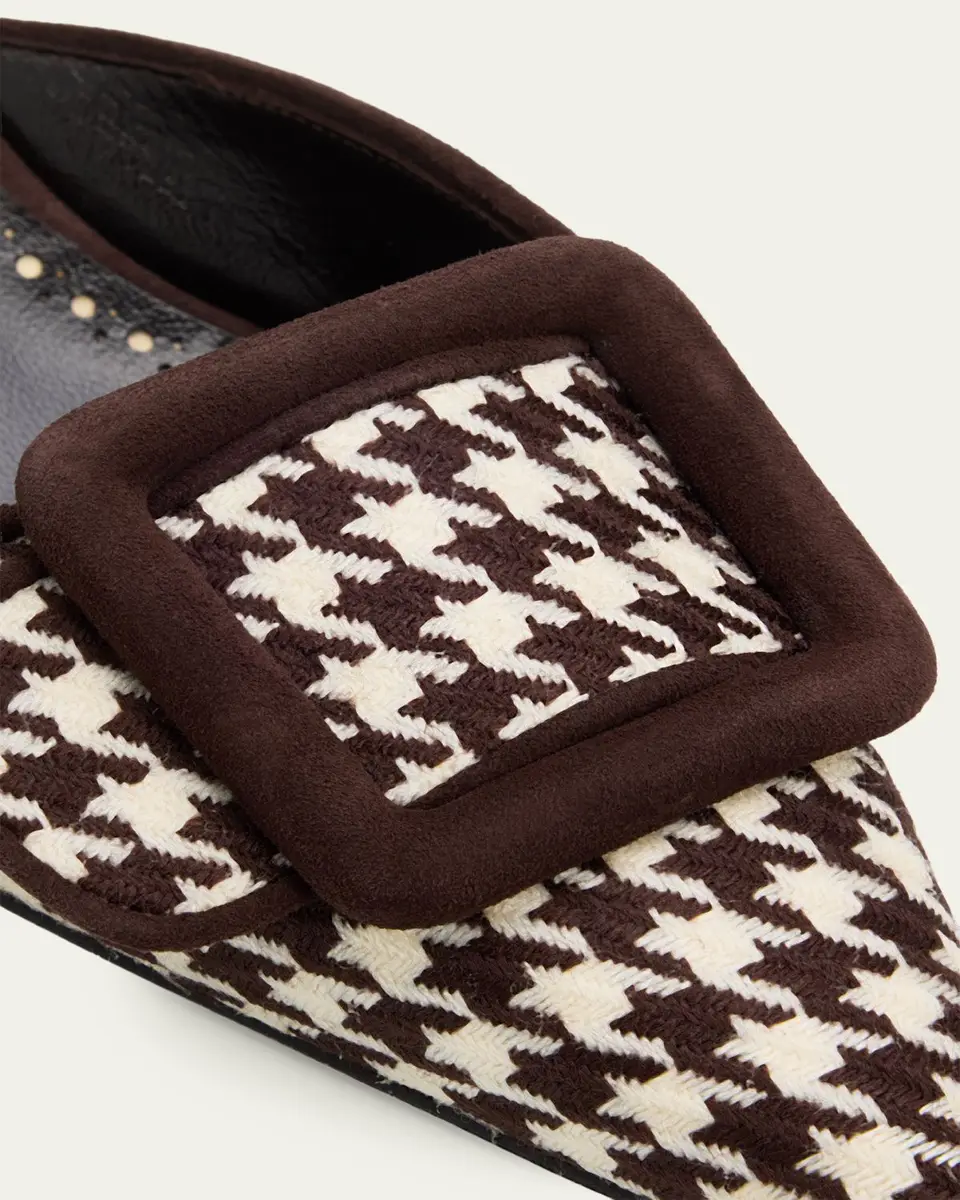 Manolo Blahnik 50mm Maysalebi Houndstooth Mule Pumps | Thumbnail 3 Manolo Blahnik 50mm Maysalebi Houndstooth Mule Pumps | Thumbnail 3