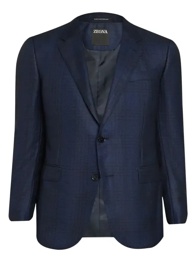 Men's Cashmere and Silk Check Single-Breasted Sport Coat