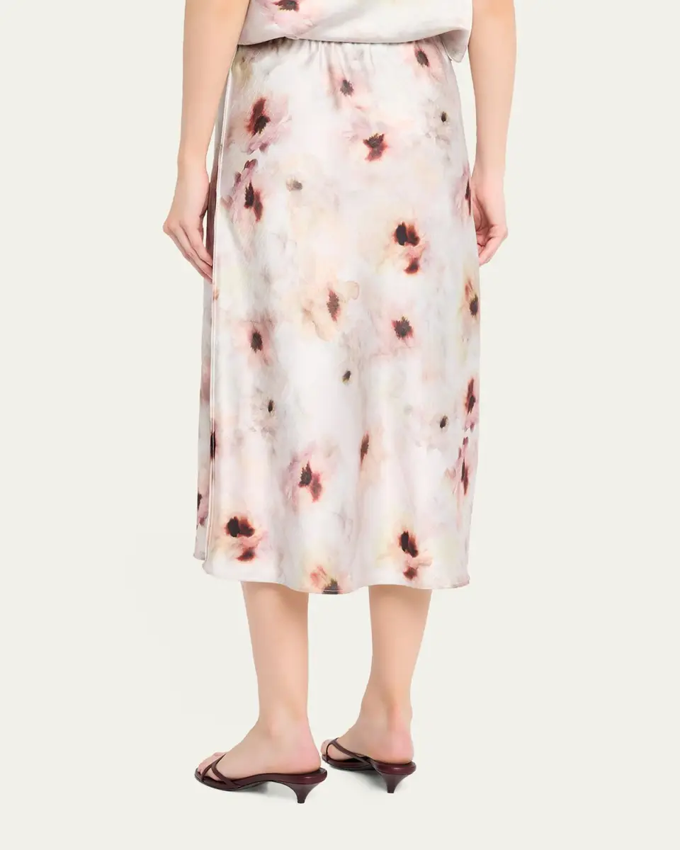 Vince Watercolor Floral Midi Skirt | Thumbnail 3 Vince Watercolor Floral Midi Skirt | Thumbnail 3