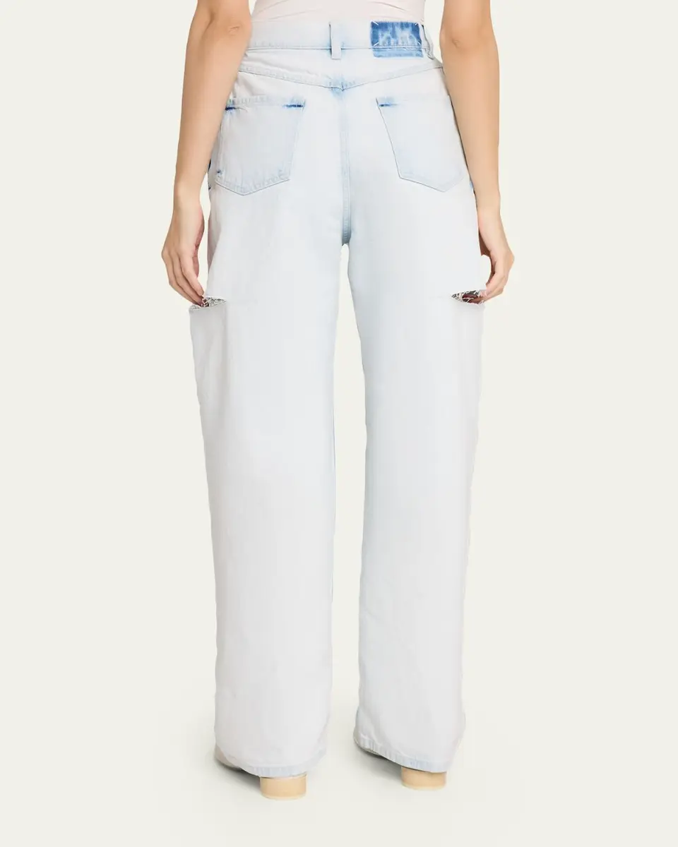 Maison Margiela Cutout Bleached Barrel-Leg Jeans | Thumbnail 3 Maison Margiela Cutout Bleached Barrel-Leg Jeans | Thumbnail 3