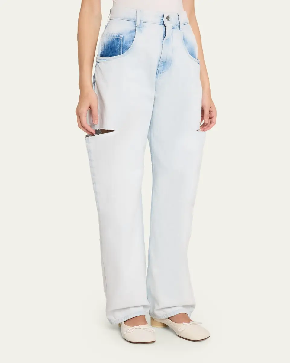 Maison Margiela Cutout Bleached Barrel-Leg Jeans | Thumbnail 4 Maison Margiela Cutout Bleached Barrel-Leg Jeans | Thumbnail 4
