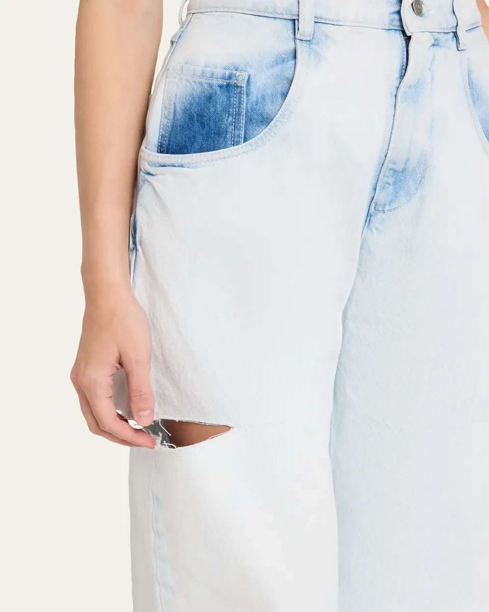 Maison Margiela Cutout Bleached Barrel-Leg Jeans | Thumbnail 5 Maison Margiela Cutout Bleached Barrel-Leg Jeans | Thumbnail 5