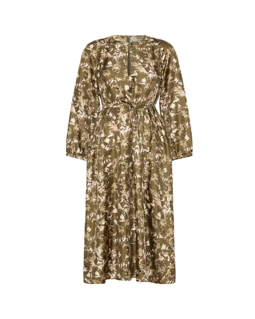 Coccole Floral Silk Belted Midi Dress Coccole Floral Silk Belted Midi Dress