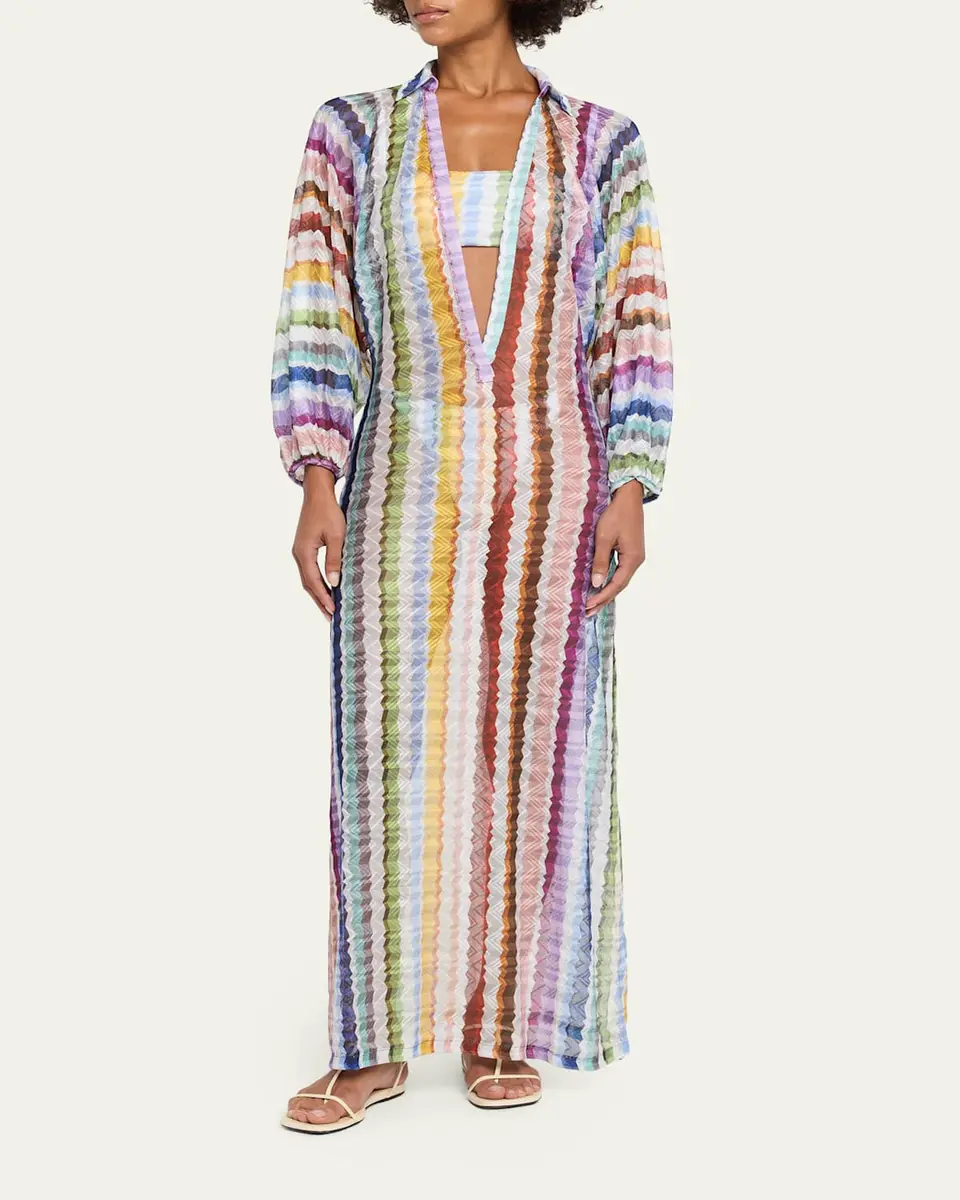 Missoni Zig Zag Knit Maxi Dress Coverup | Thumbnail 2 Missoni Zig Zag Knit Maxi Dress Coverup | Thumbnail 2