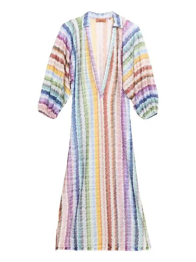 Zig Zag Knit Maxi Dress Coverup