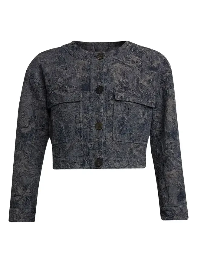 Caban Cropped Floral Jacquard Coat Caban Cropped Floral Jacquard Coat