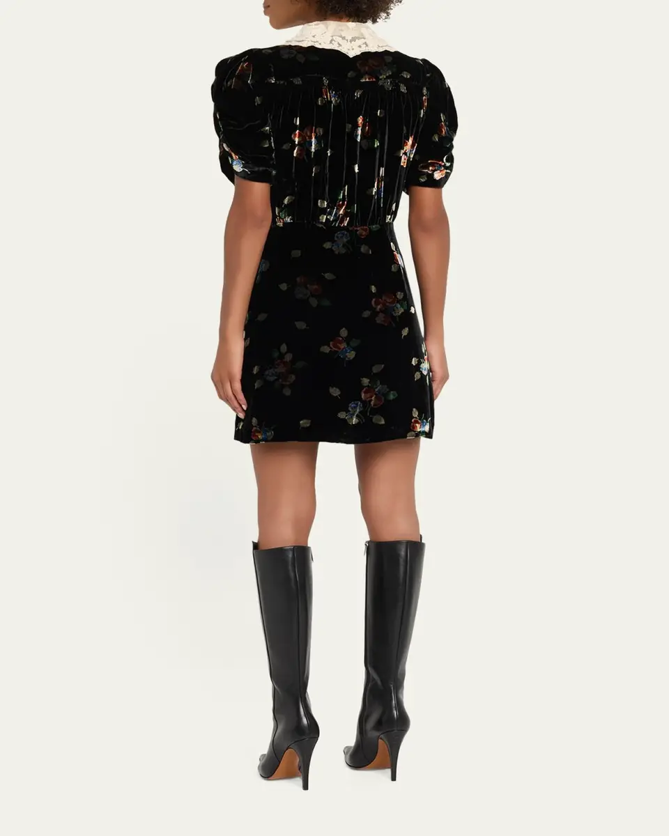 Sea Leda Floral Burnout Velvet Mini Dress | Thumbnail 3 Sea Leda Floral Burnout Velvet Mini Dress | Thumbnail 3