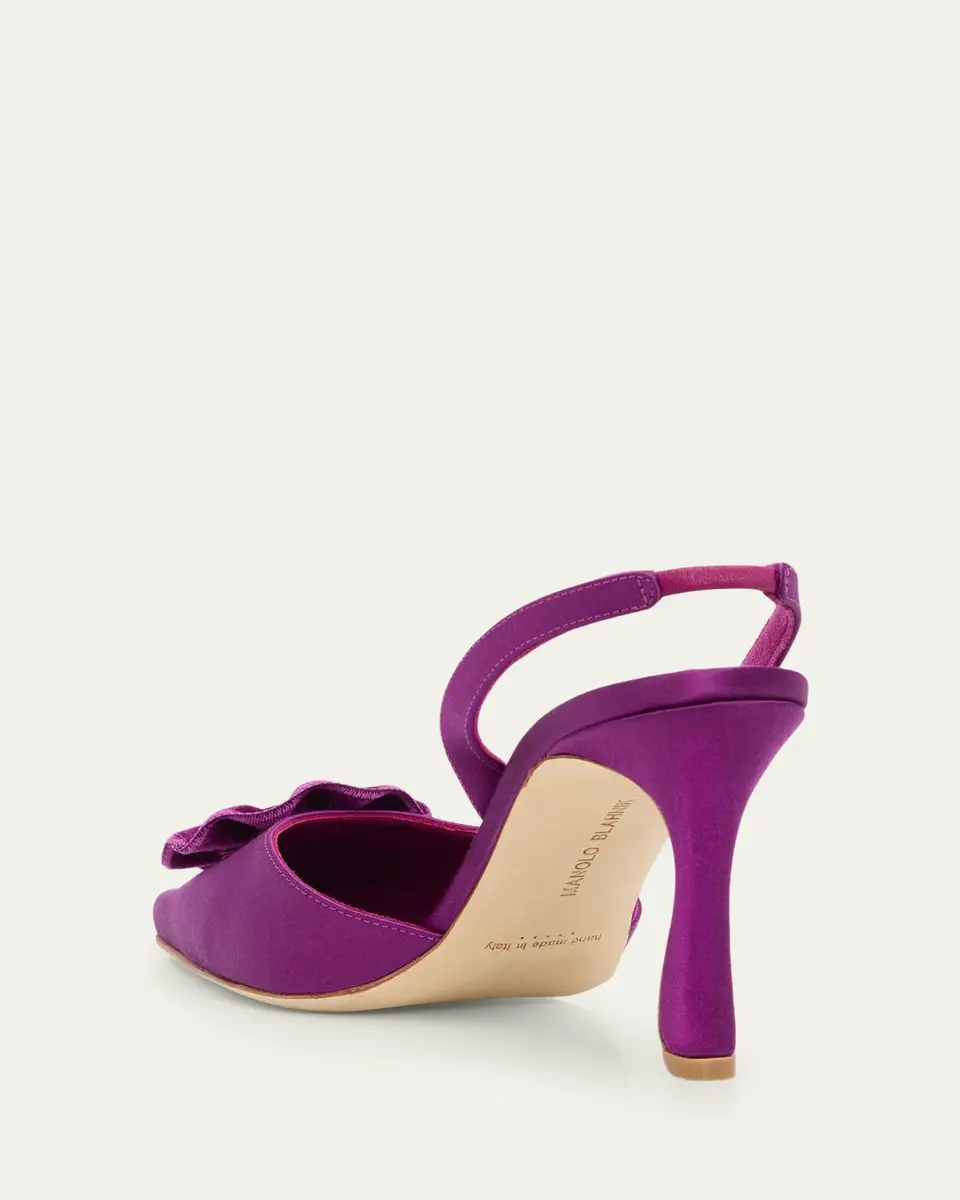 Manolo Blahnik 90mm Caulosli Satin Slingback Pumps | Thumbnail 2 Manolo Blahnik 90mm Caulosli Satin Slingback Pumps | Thumbnail 2