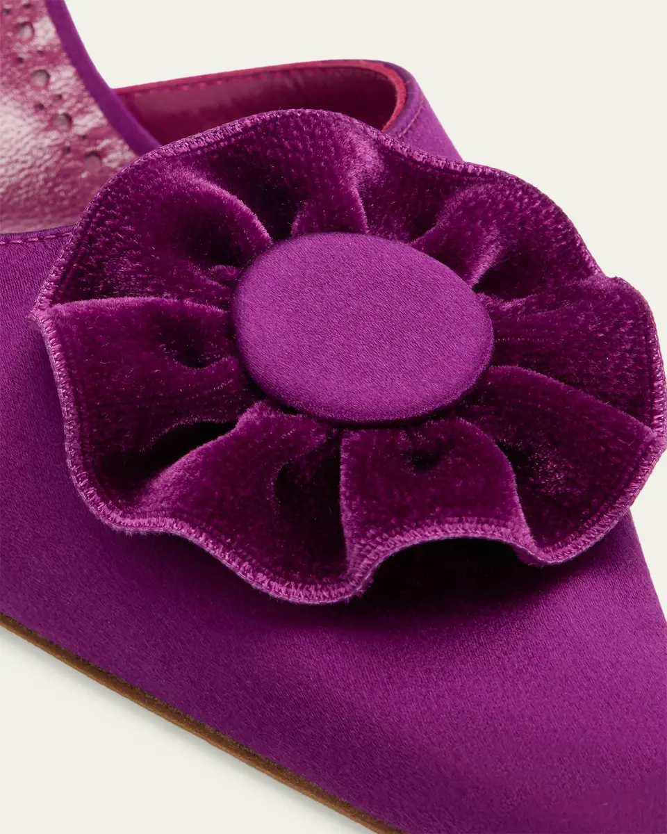 Manolo Blahnik 90mm Caulosli Satin Slingback Pumps | Thumbnail 3 Manolo Blahnik 90mm Caulosli Satin Slingback Pumps | Thumbnail 3