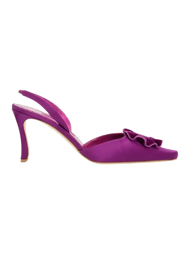 90mm Caulosli Satin Slingback Pumps