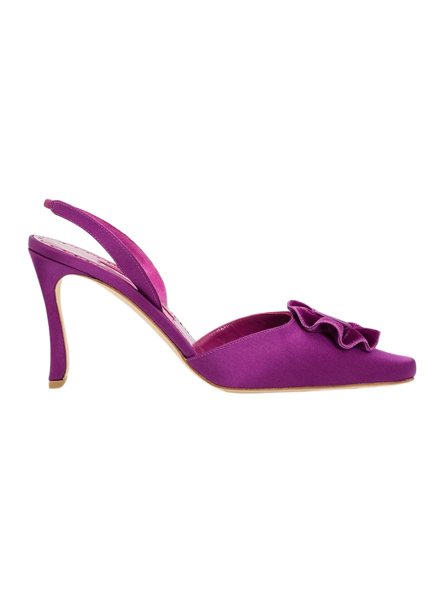 90mm Caulosli Satin Slingback Pumps