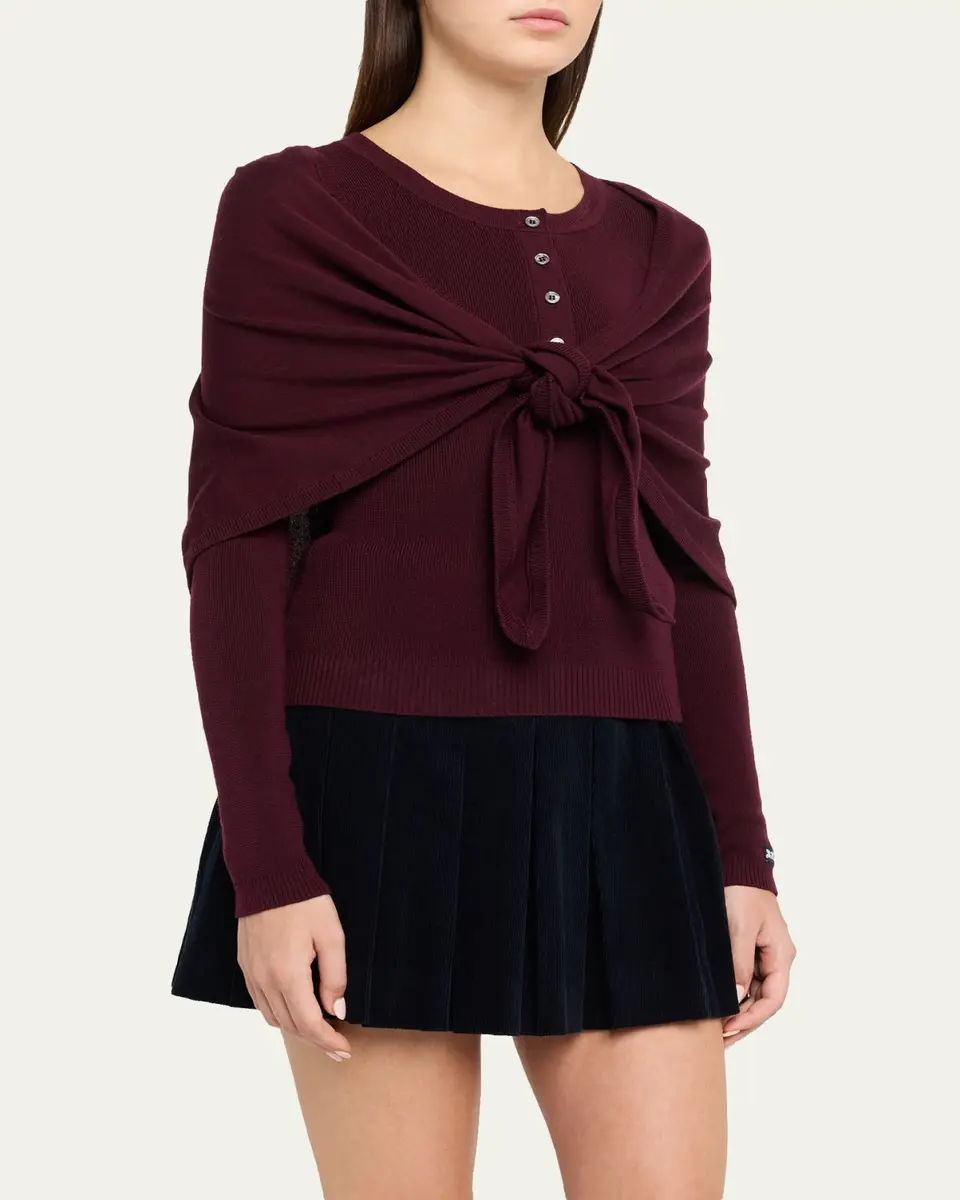 Sea Jane Henley Sweater with Scarf | Thumbnail 4