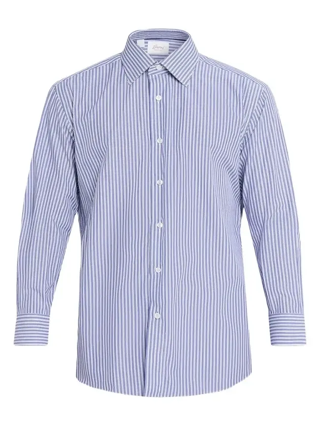 Brioni Men's Pinstripe Cotton Sport Shirt