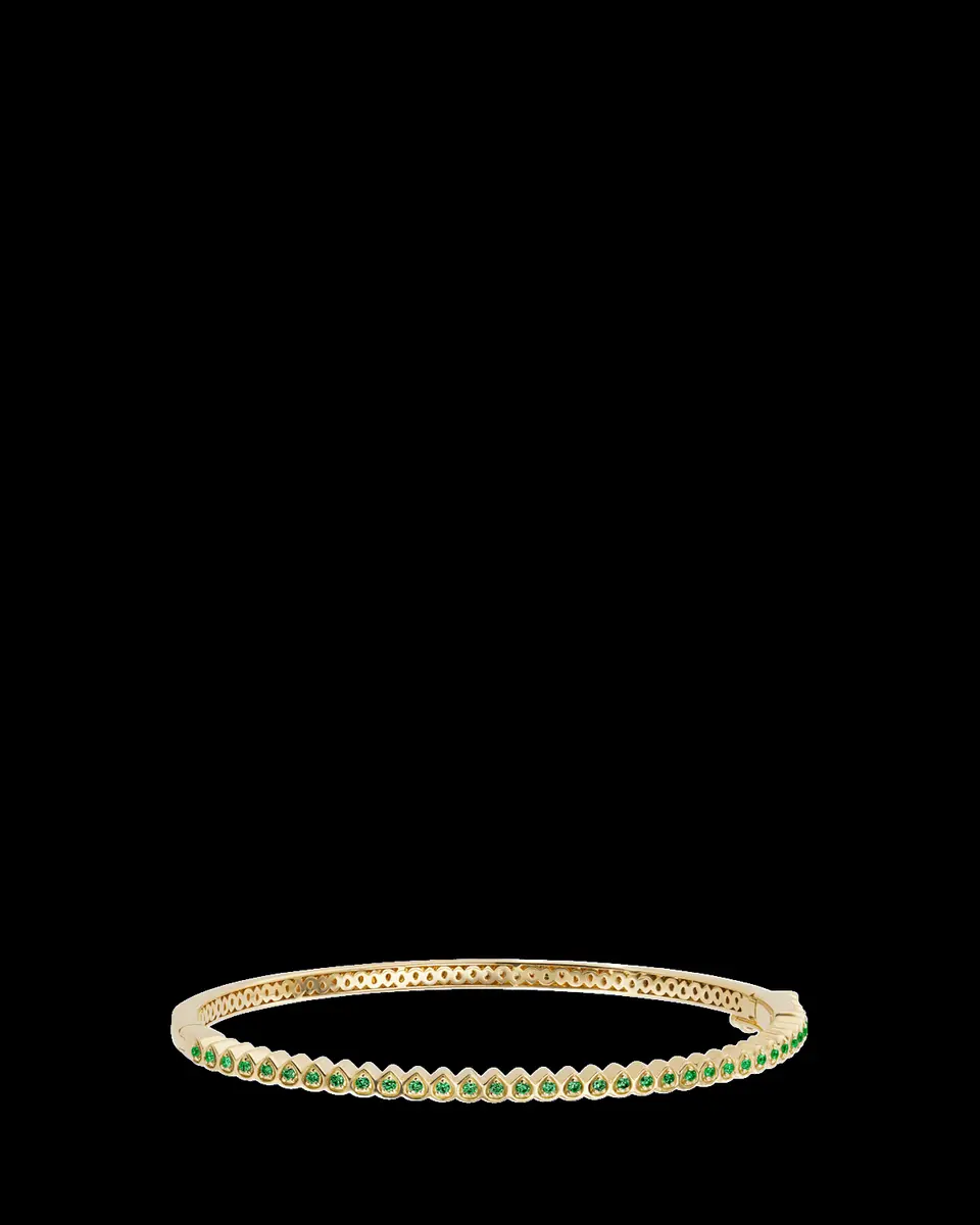 Orly Marcel 18K Petal Bangle Bracelet with Emeralds | Thumbnail 2 Orly Marcel 18K Petal Bangle Bracelet with Emeralds | Thumbnail 2