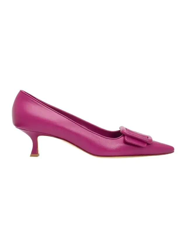 50mm Maysale Leather Buckle Pumps