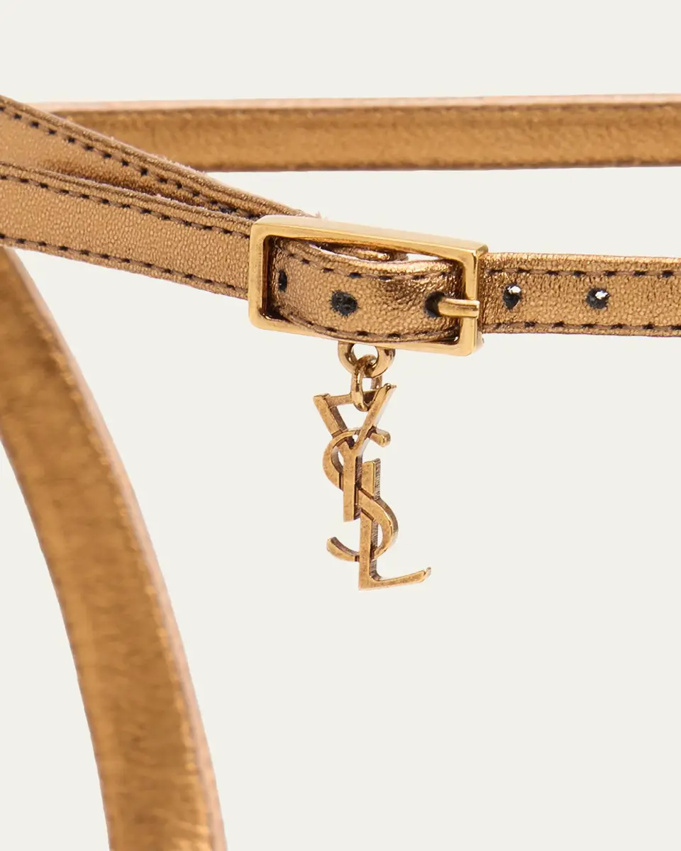 Saint Laurent 140mm Franciane Metallic Leather Platform Sandals | Thumbnail 3 Saint Laurent 140mm Franciane Metallic Leather Platform Sandals | Thumbnail 3