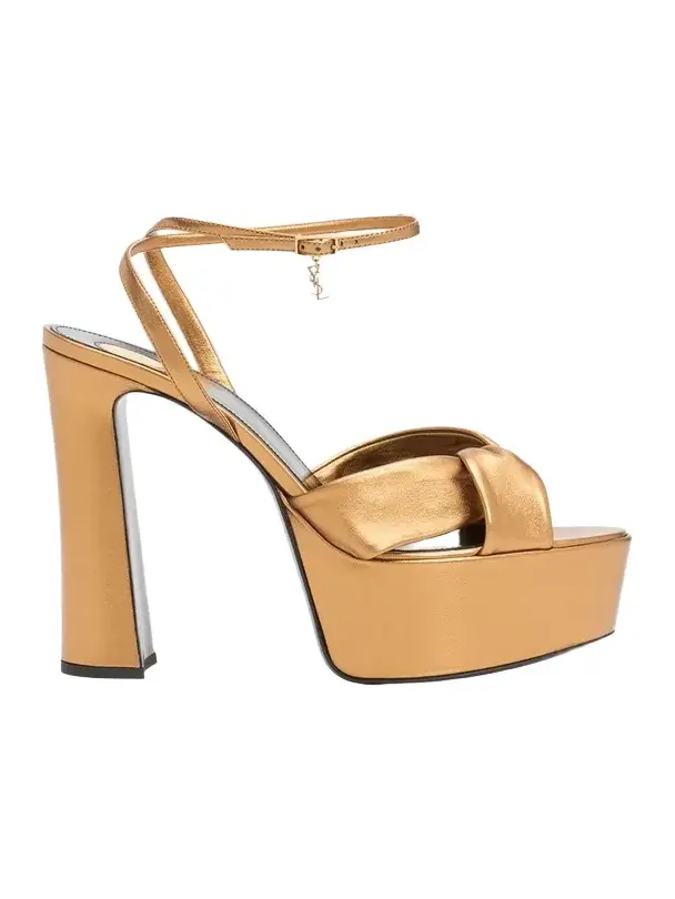 140mm Franciane Metallic Leather Platform Sandals 140mm Franciane Metallic Leather Platform Sandals