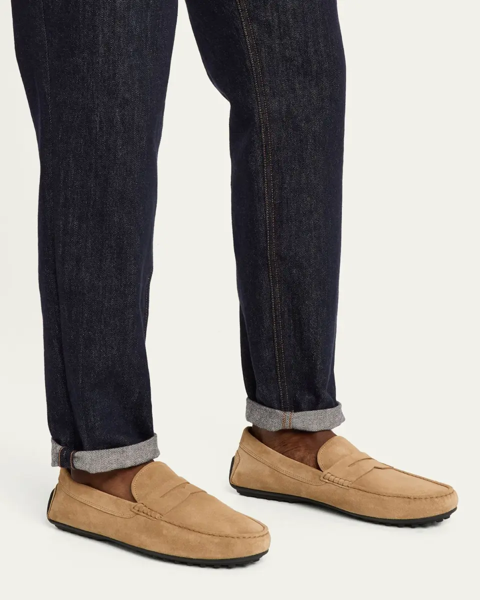 Tod's Men's City Gommino Suede Penny Loafers | Thumbnail 2 Tod's Men's City Gommino Suede Penny Loafers | Thumbnail 2